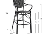 ΣΚΑΜΠΟ ΑΛΟΥΜΙΝΙΟΥ BAMBOO LOOK ΜΕ WICKER ΜΑΥΡΟ ΛΕΥΚΟ HM5794.02 56x60x126 εκ.