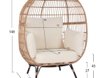 ΠΟΛΥΘΡΟΝΑ ΦΩΛΙΑ ALLEGRA HM5764 ΜΕ WICKER ΣΕ ΜΠΕΖ ΑΠΟΧΡΩΣΗ 110x85x148 εκ.