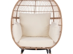 ΠΟΛΥΘΡΟΝΑ ΦΩΛΙΑ ALLEGRA HM5764 ΜΕ WICKER ΣΕ ΜΠΕΖ ΑΠΟΧΡΩΣΗ 110x85x148 εκ.