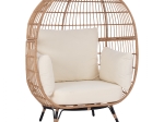 ΠΟΛΥΘΡΟΝΑ ΦΩΛΙΑ ALLEGRA HM5764 ΜΕ WICKER ΣΕ ΜΠΕΖ ΑΠΟΧΡΩΣΗ 110x85x148 εκ.