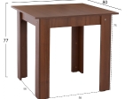 ΤΡΑΠΕΖΙ ΚΟΥΖΙΝΑΣ KELVIN 80x80x77Υεκ. ΚΑΡΥΔΙ HM2427.04