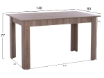 ΤΡΑΠΕΖΙ ΚΟΥΖΙΝΑΣ KELVIN, 140x80x77Υ εκ., SONAMA OAK TRUFFLE, HM2429.05