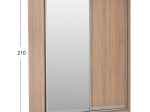 ΝΤΟΥΛΑΠΑ 2ΦΥΛΛΗ 180X60X210Υεκ. ΣΥΡΟΜΕΝΗ ΜΕ ΚΑΘΡΕΠΤΗ SONAMA OAK HM2437
