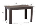 ΤΡΑΠΕΖΙ ΚΟΥΖΙΝΑΣ KELVIN 110x80x77Υεκ. WENGE HM2428.02