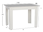 ΤΡΑΠΕΖΙ ΚΟΥΖΙΝΑΣ 110x80x77Υεκ. ΛΕΥΚΟ HM2428.03