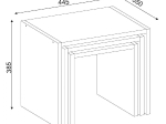 ΤΡΑΠΕΖΙ ΖΙΓΚΟΝ ACELINE 3ΤΜΧ ΜΕΛΑΜΙΝΗΣ HM9069.01 ΛΕΥΚΟ 44,5x35x38,5Y εκ.