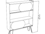 ΡΑΦΙΕΡΑ ΔΑΠΕΔΟΥ DIANE HM9213.01 SONAMA ΛΕΥΚΟ ΕΚΡΟΥ 94x25x117Y εκ.