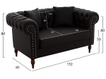 ΚΑΝΑΠΕΣ 2ΘΕΣΙΟΣ Τ. CHESTERFIELD CIELLE ΣΕ ΧΡΩΜΑ ΚΑΦΕ HM3184.03 152x85x80 εκ.