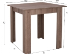 ΤΡΑΠΕΖΙ ΚΟΥΖΙΝΑΣ KELVIN HM2427.05, SONOMA OAK TRUFFLE, 80x80x77εκ.