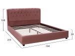ΚΡΕΒΑΤΙ ODALYS 150X200 ΒΕΛΟΥΔΟ ΥΦΑΣΜΑ ΣΑΠΙΟ ΜΗΛΟ HM549.12 164x223x100 εκ.
