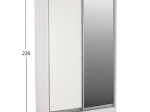 ΝΤΟΥΛΑΠΑ ΣΥΡΟΜΕΝΗ ADLER ΜΕΛΑΜΙΝΗΣ 120x60x220Yεκ. ΔΙΦΥΛΛΗ ΛΕΥΚΗ ΜΕ ΚΑΘΡΕΠΤΗ HM2460.03