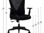 ΚΑΡΕΚΛΑ ΓΡΑΦΕΙΟΥ SUPERIOR ΜΑΥΡΟ HM1170.01 65x62x100 εκ.