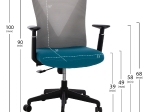 ΚΑΡΕΚΛΑ ΓΡΑΦΕΙΟΥ SUPERIOR ΜΠΛΕ-ΓΚΡΙ HM1170.08 65x62x100 εκ.