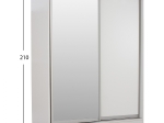 ΝΤΟΥΛΑΠΑ ADLER ΜΕΛΑΜΙΝΗΣ ΛΕΥΚΗ ΜΕ ΚΑΘΡΕΠΤΗ HM2434.03 160x60x210 εκ.