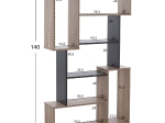 ΒΙΒΛΙΟΘΗΚΗ SHAY HM8768.02 85X22X140 ΓΚΡΙ