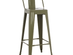 ΣΚΑΜΠΟ BAR ΜΕΤΑΛΛΙΚΟ MELITA ME ΠΛΑΤΗ ΣΕ DARK OLIVE GREEN HM8643.03 43Χ43Χ100εκ.