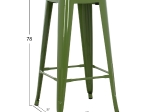 ΣΚΑΜΠΟ BAR ΜΕΤΑΛΛΙΚΟ MELITA ΣΕ LIGHT OLIVE GREEN HM8642.13 43x43x78 εκ.