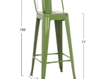 ΣΚΑΜΠΟ BAR ΜΕΤΑΛΛΙΚΟ MELITA ME ΠΛΑΤΗ ΣΕ LIGHT OLIVE GREEN HM8643.13 43Χ43Χ100εκ.