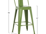 ΣΚΑΜΠΟ ΜΕΣΑΙΟΥ ΥΨΟΥΣ ΜΕΤΑΛΛΙΚΟ MELITA ΣΕ LIGHT OLIVE GREEN HM8574.13 42x42x98 εκ.