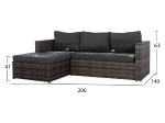 ΣΑΛΟΝΙ WICKER ΧΡΩΜΑ ΓΚΡΙ ΜΕ ΜΑΞΙΛΑΡΙΑ HM5816.01