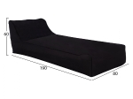 ΠΟΥΦ TANEA HM5807.04 ΜΑΥΡΟ ΜΕ UV PROTECTION 190x80x60Υ εκ.