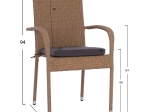 ΠΟΛΥΘΡΟΝΑ ΜΕΤΑΛΛΙΚΗ ANISHA HM5685.02 ΜΕ ΜΑΞΙΛΑΡΙ WICKER ΚΑΦΕ-ΜΟΚΑ ΣΤΟΙΒ/ΜΕΝΗ 56x60x94 εκ.