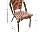 ΚΑΡΕΚΛΑ ΑΛΟΥΜΙΝΙΟΥ BAMBOO LOOK ΣΕ ΜΠΕΖ ΚΑΙ ΚΟΚΚΙΝΟ HM5817.01 42x60x85Υ εκ.