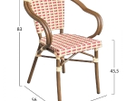 ΠΟΛΥΘΡΟΝΑ ΑΛΟΥΜΙΝΙΟΥ BAMBOO LOOK ΣΕ ΜΠΕΖ ΚΑΙ ΚΟΚΚΙΝΟ HM5818.01 54x56x80 εκ.