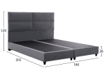 ΚΡΕΒΑΤΙ MILO ΑΠΟ ΓΚΡΙ ΒΕΛΟΥΔΟ HM628.10 ΓΙΑ ΣΤΡΩΜΑ 180x200 εκ.