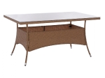 ΤΡΑΠΕΖΙ ΜΕΤΑΛΛΙΚΟ MINSK RATTAN ΜΠΕΖ ΚΑΦΕ HM5507.02 150x90x75 εκ.