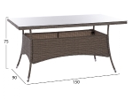 ΤΡΑΠΕΖΙ ΜΕΤΑΛΛΙΚΟ MINSK RATTAN ΓΚΡΙ HM5507.01 150x90x75Υ εκ.
