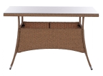 ΤΡΑΠΕΖΙ ΜΕΤΑΛΛΙΚΟ MILITARY RATTAN ΜΠΕΖ ΚΑΦΕ HM5141.32 120x70x75Υ εκ.