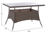 ΣΕΤ ΤΡΑΠΕΖΑΡΙΑΣ 5ΤΜΧ ΤΡΑΠ. 120X70 & ΠΟΛΥΘΡΟΝΕΣ WICKER RATTAN ΓΚΡΙ HM11711.31
