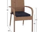 ΣΕΤ ΤΡΑΠΕΖΑΡΙΑΣ 5ΤΜΧ ΤΡΑΠ. 150Χ90 & ΠΟΛΥΘΡΟΝΕΣ WICKER RATTAN ΜΠΕΖ ΚΑΦΕ HM11713.02