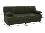 ΚΑΝΑΠΕΣ ΚΡΕΒΑΤΙ ANDRI ΤΡΙΘΕΣΙΟΣ DARK OLIVE HM3239.05 180x72x77 εκ.