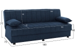 ΚΑΝΑΠΕΣ ΚΡΕΒΑΤΙ ANDRI ΤΡΙΘΕΣΙΟΣ ΜΠΛΕ HM3239.07 180x72x77Y εκ.