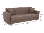 ΚΑΝΑΠΕΣ ΚΡΕΒΑΤΙ POLYA ΤΡΙΘΕΣΙΟΣ ΚΑΦΕ HM3240.02 215x80x77 εκ.