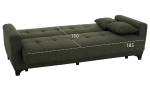 ΚΑΝΑΠΕΣ ΚΡΕΒΑΤΙ HEMA TΡΙΘΕΣΙΟΣ ΨΗΛΗ ΠΛΑΤΗ DARK OLIVE HM3242.05 215x84x88Υεκ.