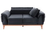ΚΑΝΑΠΕΣ ΚΡΕΒΑΤΙ BENNINGTON 2ΘΕΣΙΟΣ ΜΑΥΡΟΣ HM3250.01 180x95x80 εκ.