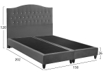 ΚΡΕΒΑΤΙ MALENA ΑΠΟ ΓΚΡΙ ΒΕΛΟΥΔΟ HM638.10 ΓΙΑ ΣΤΡΩΜΑ 150x200 εκ.