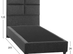 ΚΡΕΒΑΤΙ MILO ΑΠΟ ΓΚΡΙ ΥΦΑΣΜΑ HM652.01 ΓΙΑ ΣΤΡΩΜΑ 90x200 εκ.