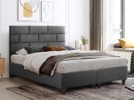 ΚΡΕΒΑΤΙ SOLEDAD ΑΠΟ ΓΚΡΙ ΥΦΑΣΜΑ HM644.01 ΓΙΑ ΣΤΡΩΜΑ 150x200 εκ.