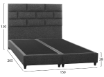 ΚΡΕΒΑΤΙ SOLEDAD ΑΠΟ ΓΚΡΙ ΥΦΑΣΜΑ HM644.01 ΓΙΑ ΣΤΡΩΜΑ 150x200 εκ.