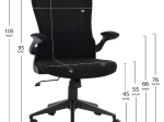 ΚΑΡΕΚΛΑ ΓΡΑΦΕΙΟΥ ELSIR HM1178.01 ΜΑΥΡΟ MESH ΜΑΥΡΟΣ ΣΚΕΛΕΤΟΣ 60x56x105 εκ.