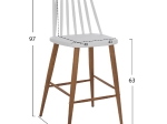 ΣΚΑΜΠΟ ΜΠΑΡ VANESSA HM9300.01 ΛΕΥΚΟ ΜΕΣΑΙΟΥ ΥΨΟΥΣ 43x45x97Υεκ.