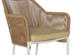 ΠΟΛΥΘΡΟΝΑ ΑΛΟΥΜΙΝΙΟΥ HM5855.01 ΛΕΥΚΟ ΜΕ ΣΧΟΙΝΙ WICKER PE ΜΠΕΖ 56x66x82 εκ.