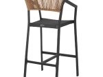 ΣΚΑΜΠΟ ΑΛΟΥΜΙΝΙΟΥ ΜΕ ΜΠΡΑΤΣΑ ΑΝΘΡΑΚΙ PE RATTAN TEXTLINE 56x58x105Y εκ.HM5892.01