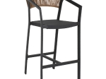 ΣΚΑΜΠΟ ΑΛΟΥΜΙΝΙΟΥ ΜΕ ΜΠΡΑΤΣΑ ΑΝΘΡΑΚΙ PE RATTAN TEXTLINE 56x58x105Y εκ.HM5892.01