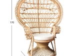 ΠΟΛΥΘΡΟΝΑ ROYAL PEACOCK HM9342 RATTAN ΣΕ ΦΥΣΙΚΟ-ΜΑΞΙΛΑΡΙ ΜΠΕΖ 114x72x150Yεκ.