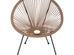 ΠΟΛΥΘΡΟΝΑ ACAPULCO Τ. ΦΩΛΙΑ ΜΕΤΑΛΛΟ ΜΑΥΡΟ ΜΕ TWISTED WICKER HM5871.01 70x73x79 εκ.
